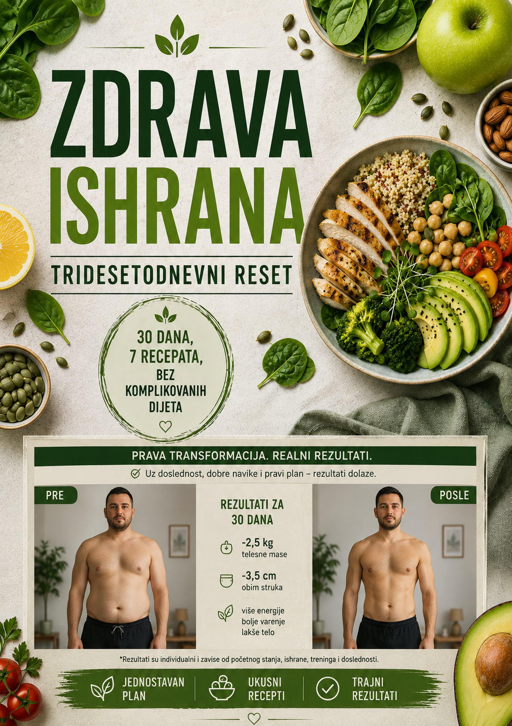 Zdrava Kuhinja: 7 Recepata, 30 Dana, Vidljivi Rezultati